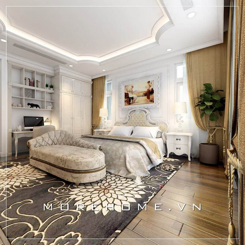 Ấn tượng 16 mẫu thiết kế nội thất giường ngủ tân cổ điển sang trọng, quý phái và cao cấp